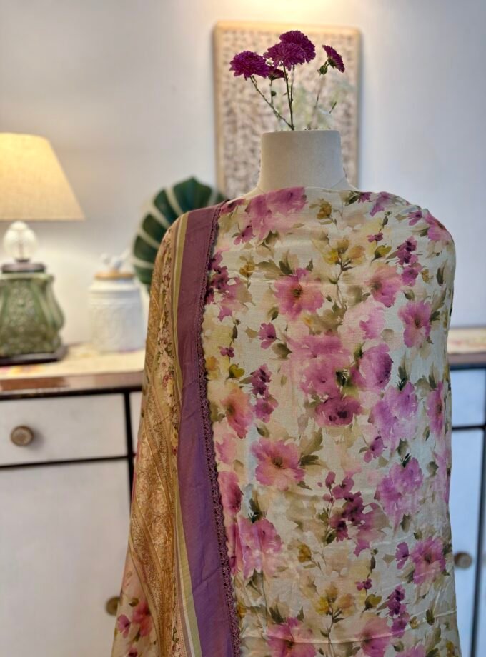 Handworked Floral Muslin Salwars by Ikhtirah