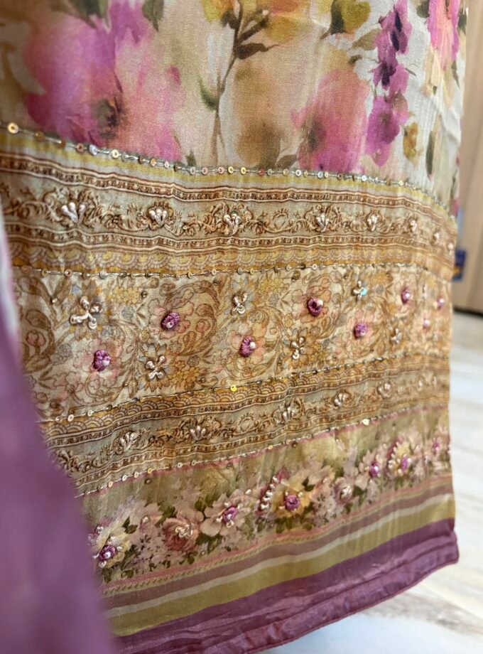 Handworked Floral Muslin Salwars by Ikhtirah