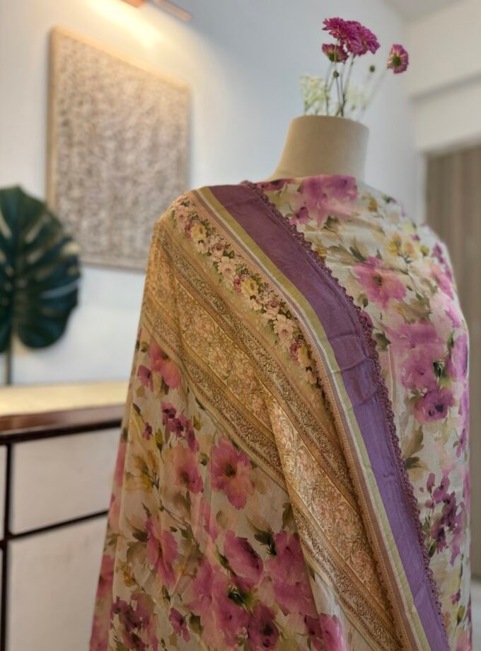 Handworked Floral Muslin Salwars by Ikhtirah