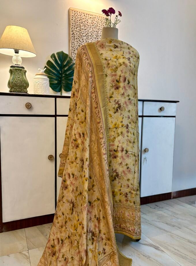 Handworked Floral Muslin Salwars by Ikhtirah