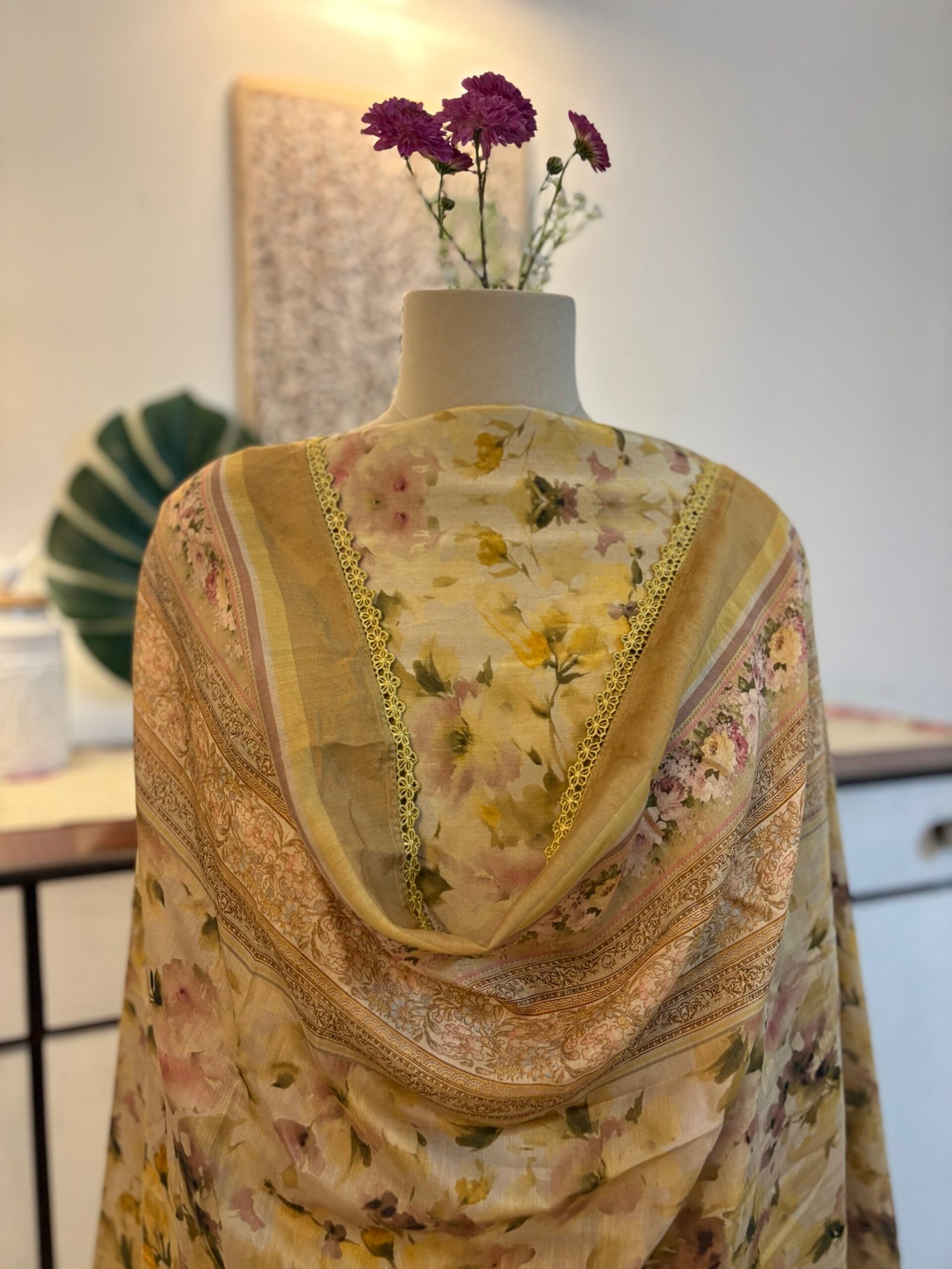 Handworked Floral Muslin Salwars by Ikhtirah