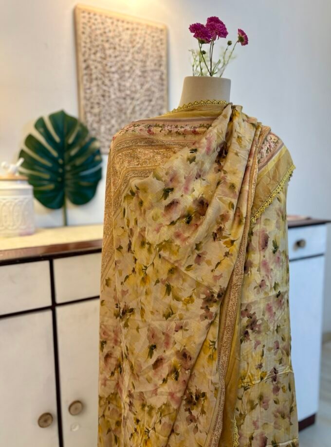 Handworked Floral Muslin Salwars by Ikhtirah