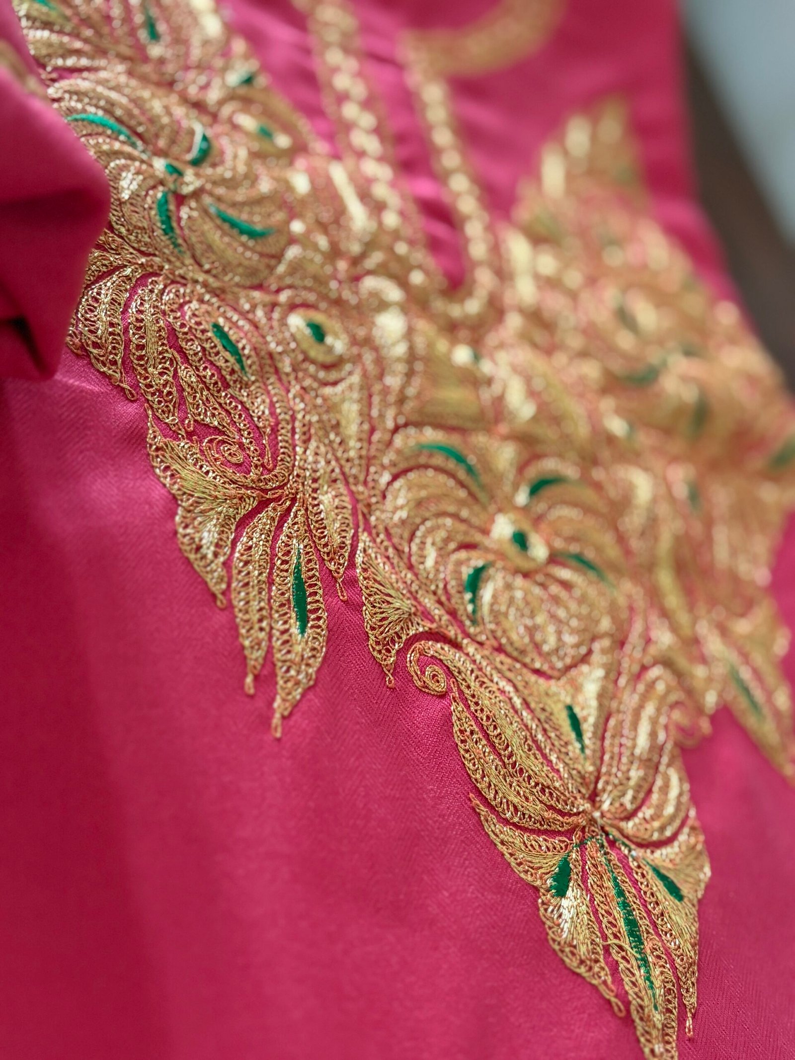 Pure Woollen Tilla Embroidered 5Mtrs Salwars with Stole by Ikhtirah - Image 5