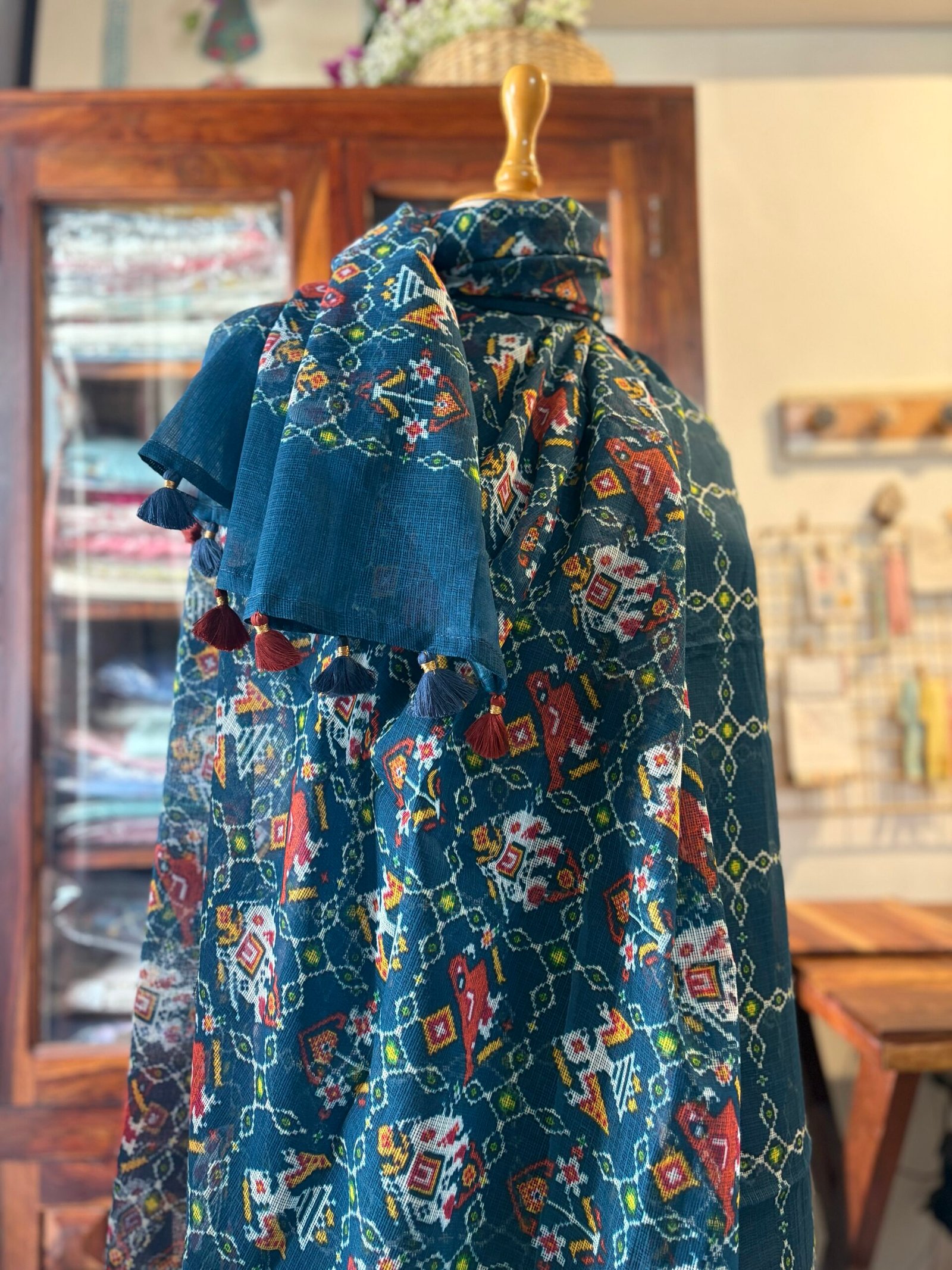 Pure Cotton Kota by Kota Patola-Bandhej inspired Salwars by Ikhtirah (Teal)