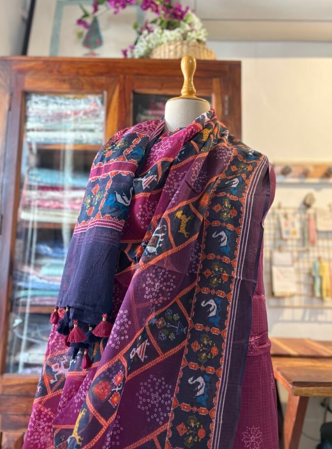 Pure Cotton Kota by Kota Patola-Bandhej inspired Salwars by Ikhtirah