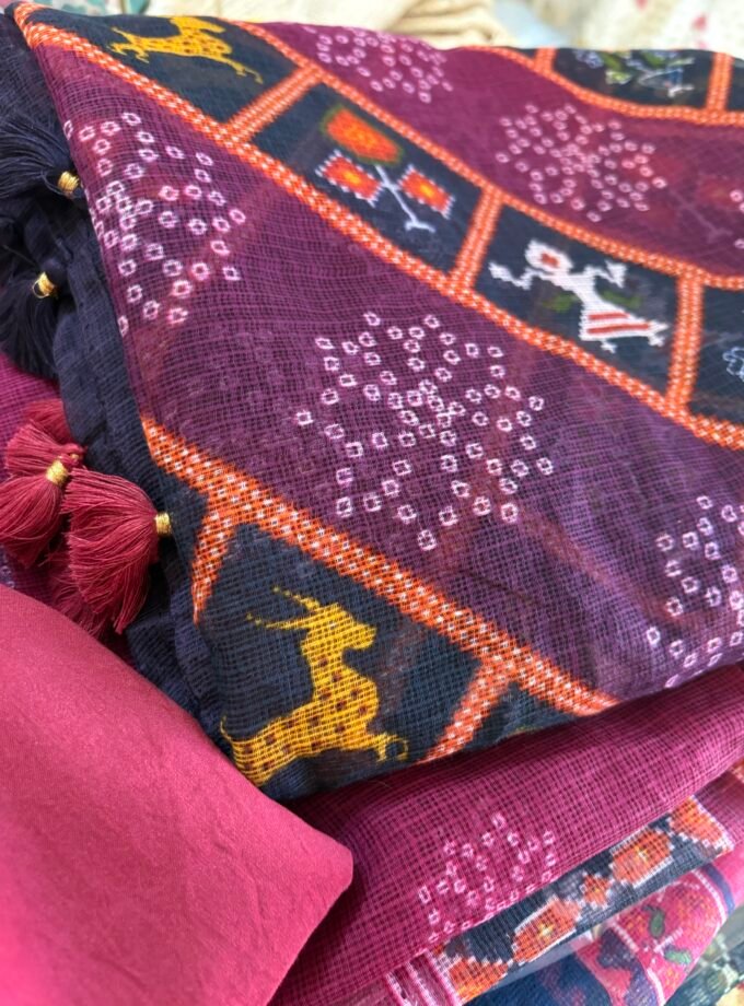 Pure Cotton Kota by Kota Patola-Bandhej inspired Salwars by Ikhtirah