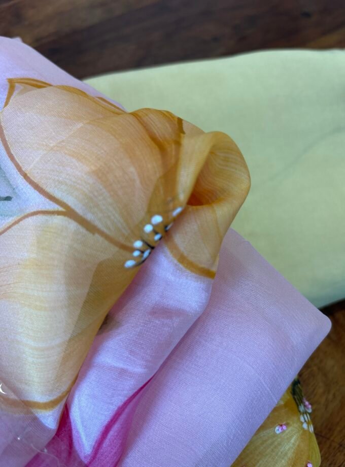 Hand Painted and Hand Worked Mul Chanderi Salwar by Ikhtirah