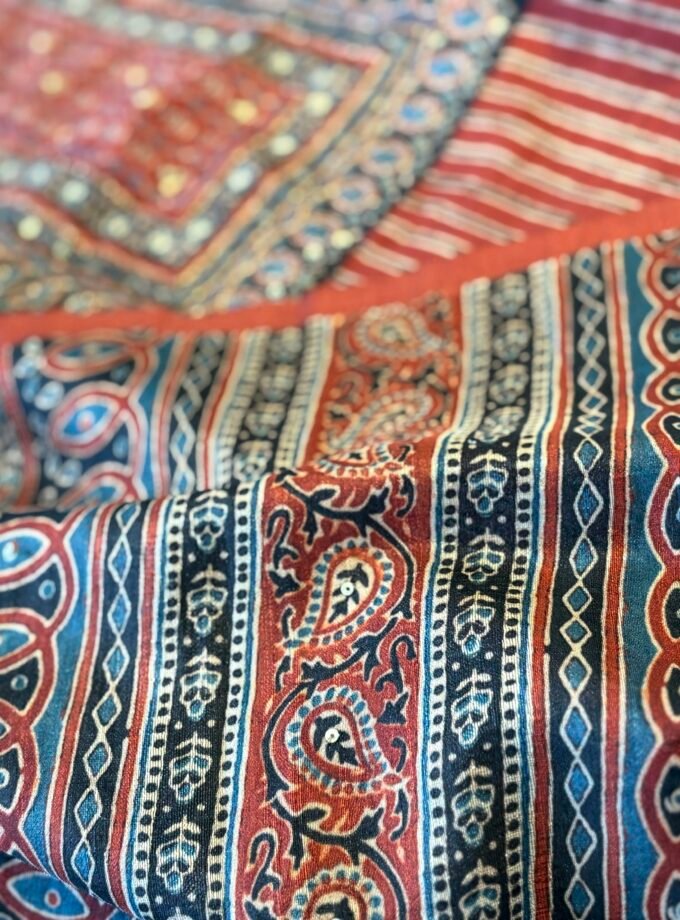 Handworked Tusser Silk Salwars by Ikhtirah (Red)