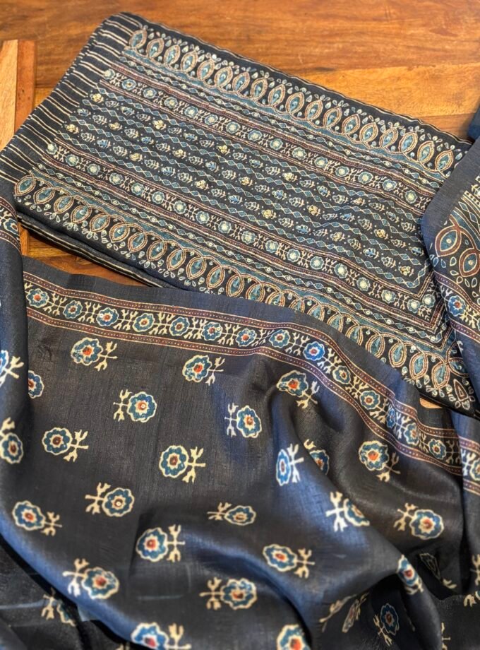 Handworked Tusser Silk Salwars by Ikhtirah (Blue)