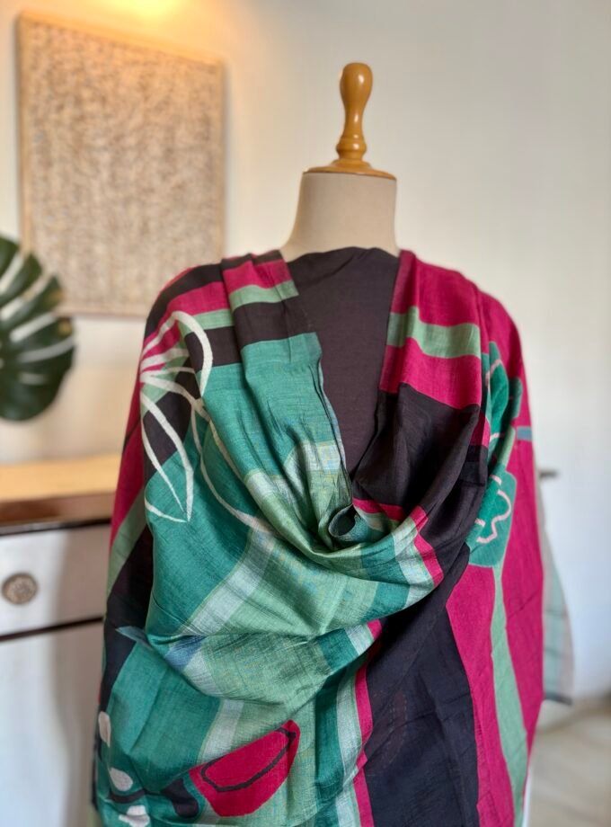 Muslin hand Kantha worked Salwars by Ikhtirah (Black)