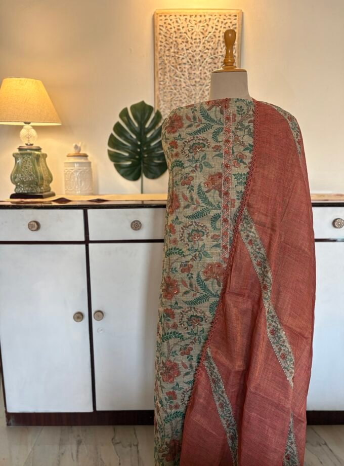 Hand Kantha worked Khadi Silk Salwar by Ikhtirah