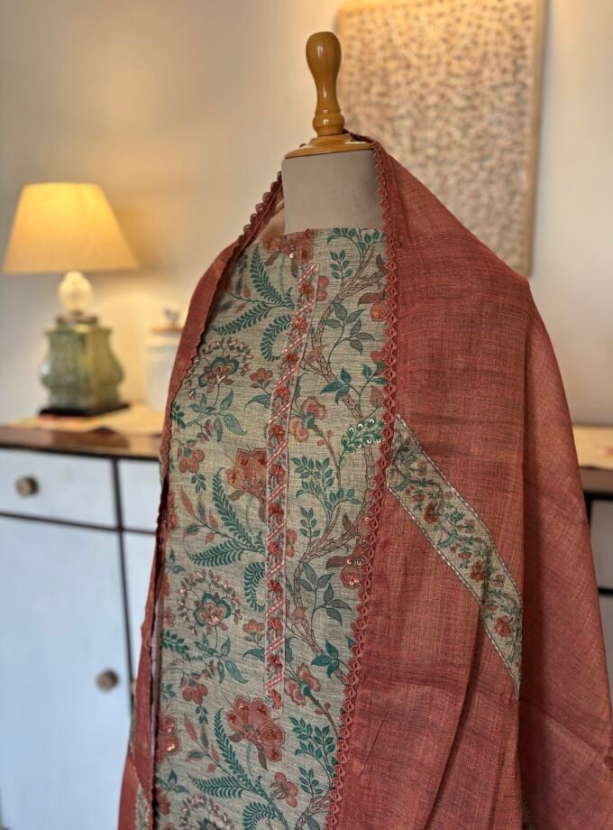 Hand Kantha worked Khadi Silk Salwar by Ikhtirah