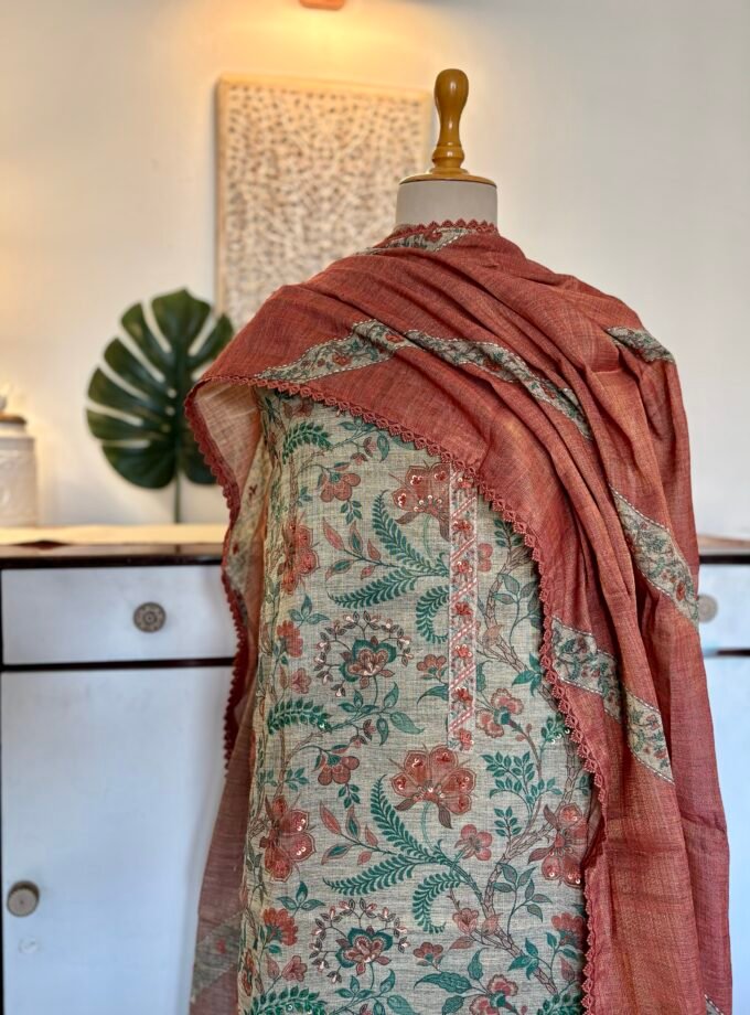 Hand Kantha worked Khadi Silk Salwar by Ikhtirah
