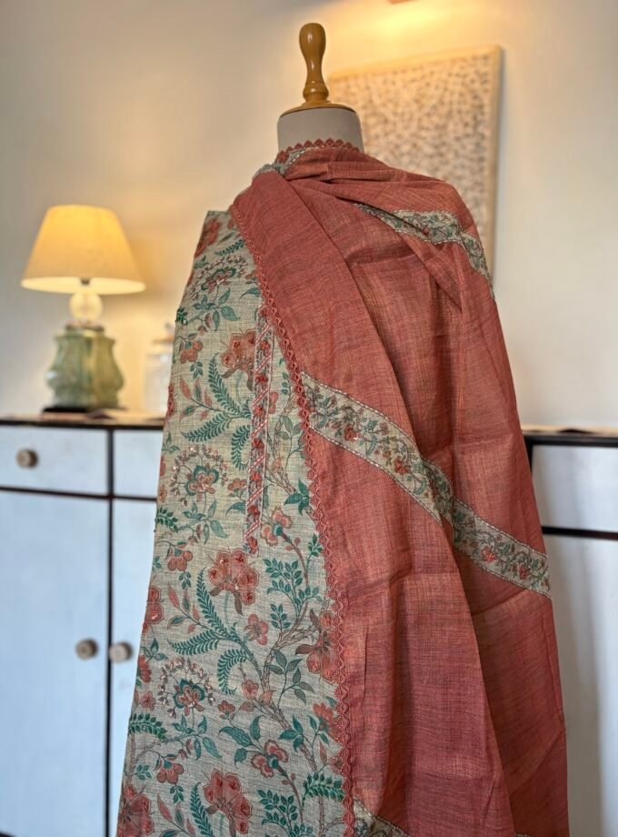 Hand Kantha worked Khadi Silk Salwar by Ikhtirah
