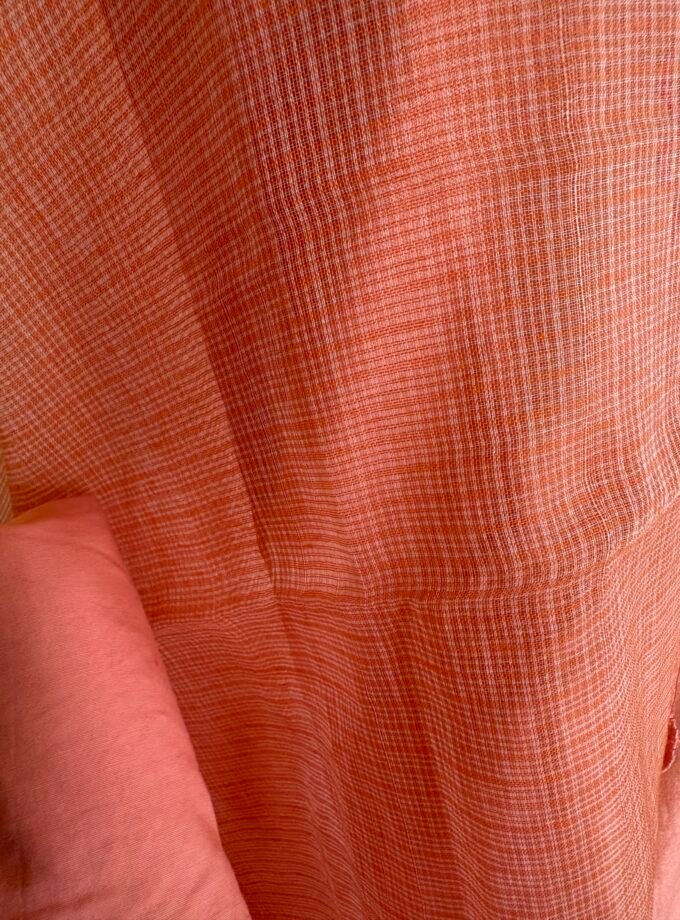 HandEmbroidered Pure Cotton Slub Salwar by Ikhtirah (Peach)