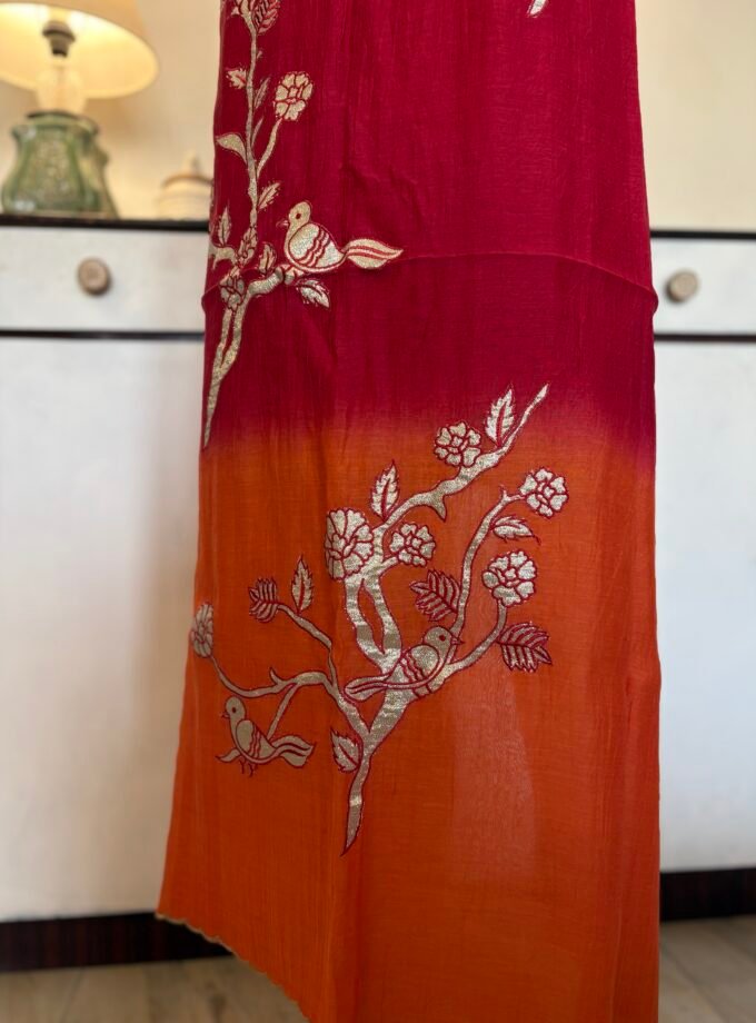 Applique worked Pure Chanderi Mul Salwars by Ikhtirah