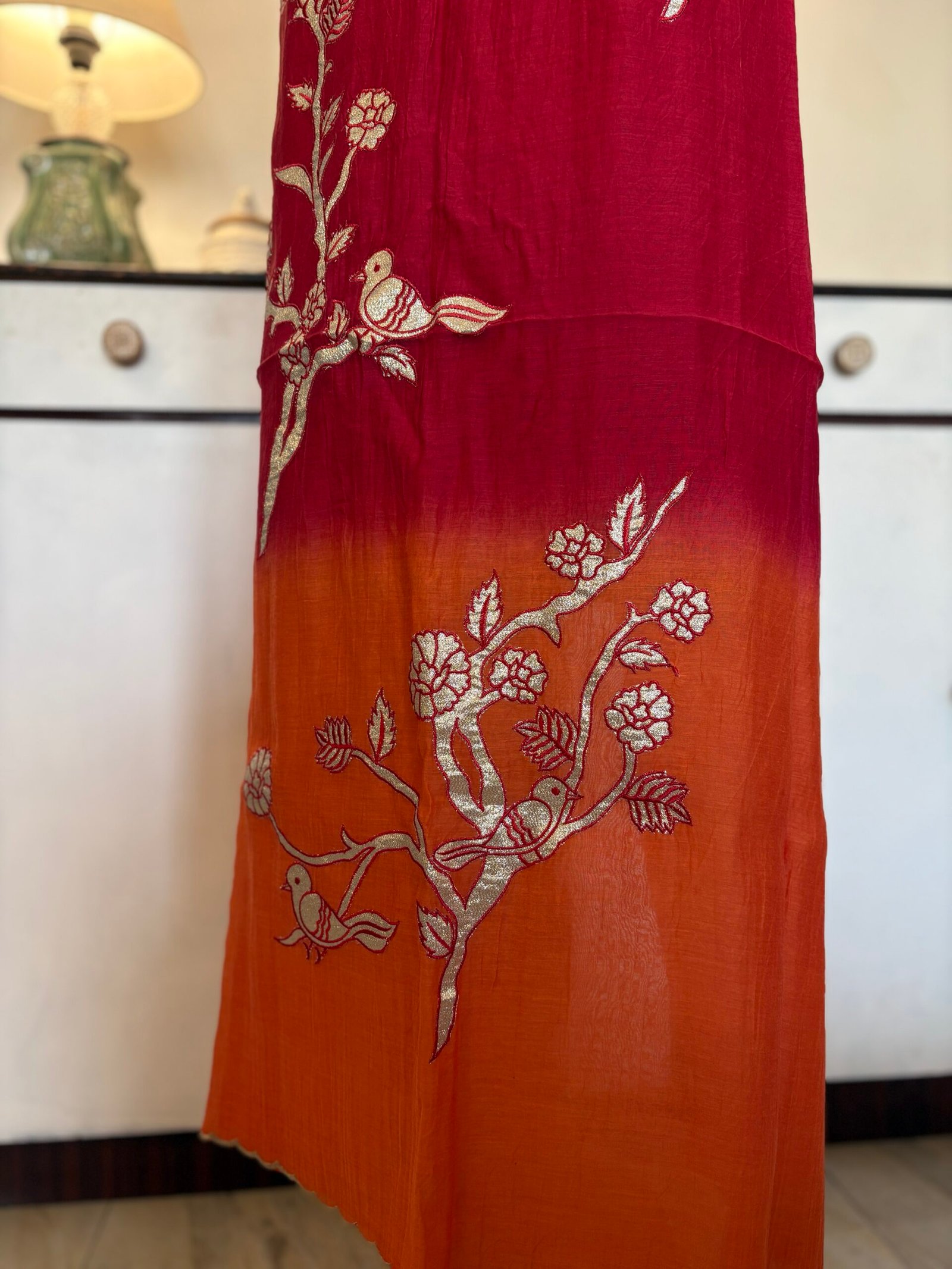 Applique worked Pure Chanderi Mul Salwars by Ikhtirah - Image 6