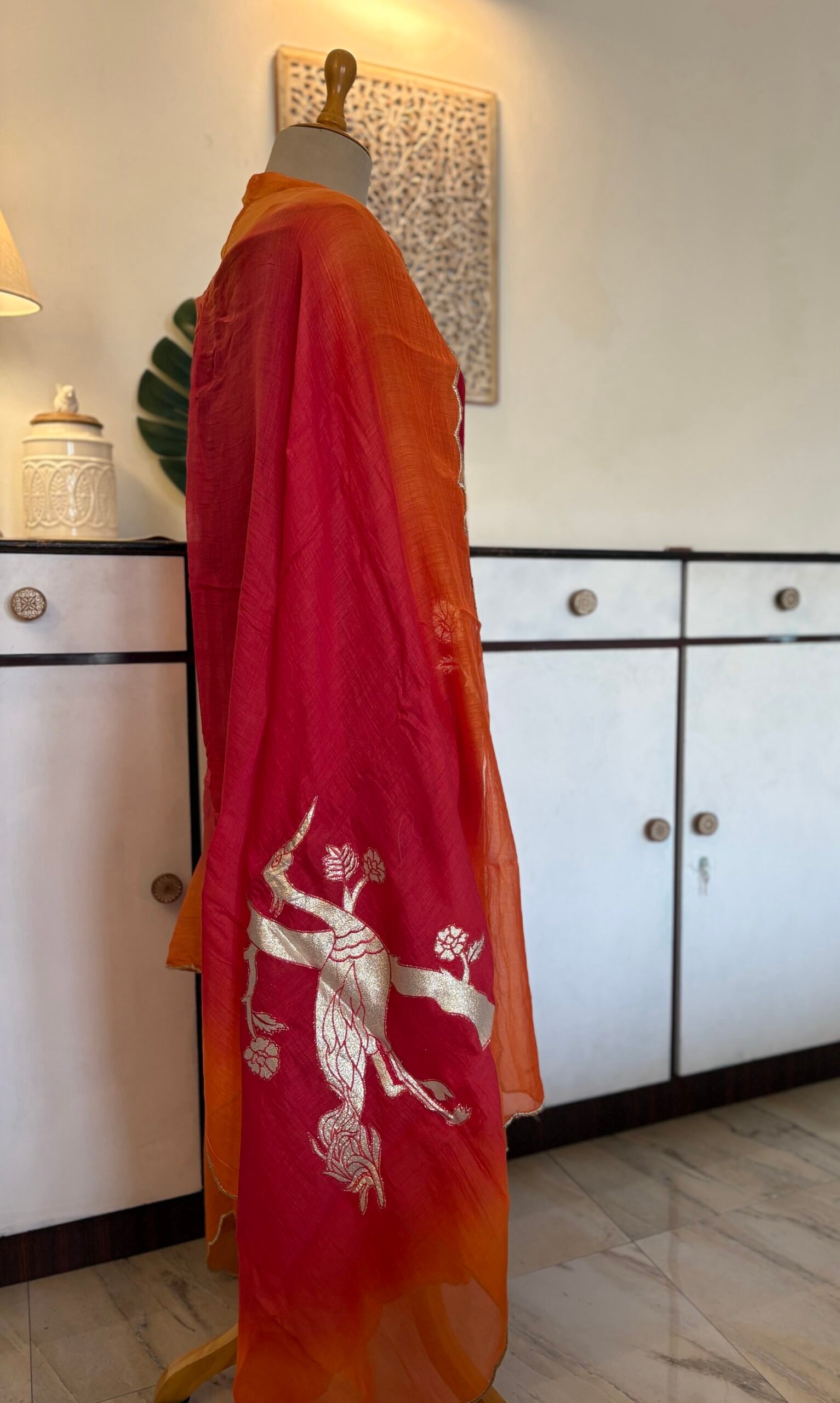 Applique worked Pure Chanderi Mul Salwars by Ikhtirah - Image 5