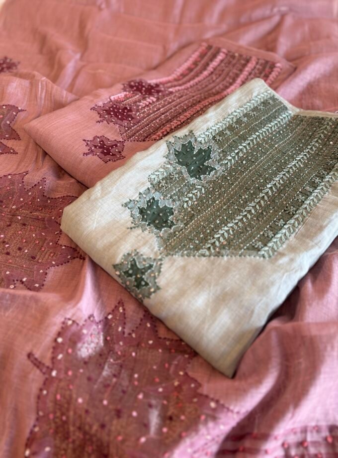 Handworked Chanderi Mul Salwars by Ikhtirah (Blush)