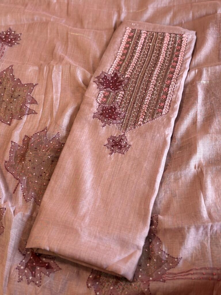 Handworked Chanderi Mul Salwars by Ikhtirah (Blush)