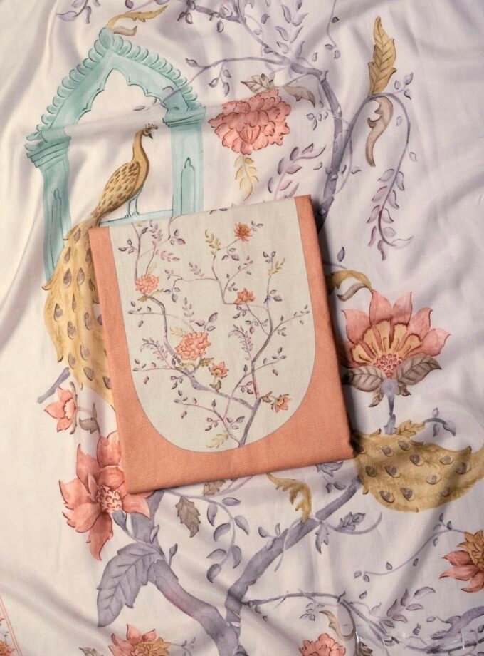 European Floral Inspired Lawn Cotton Salwars Salwars by Ikhtirah (Peach)