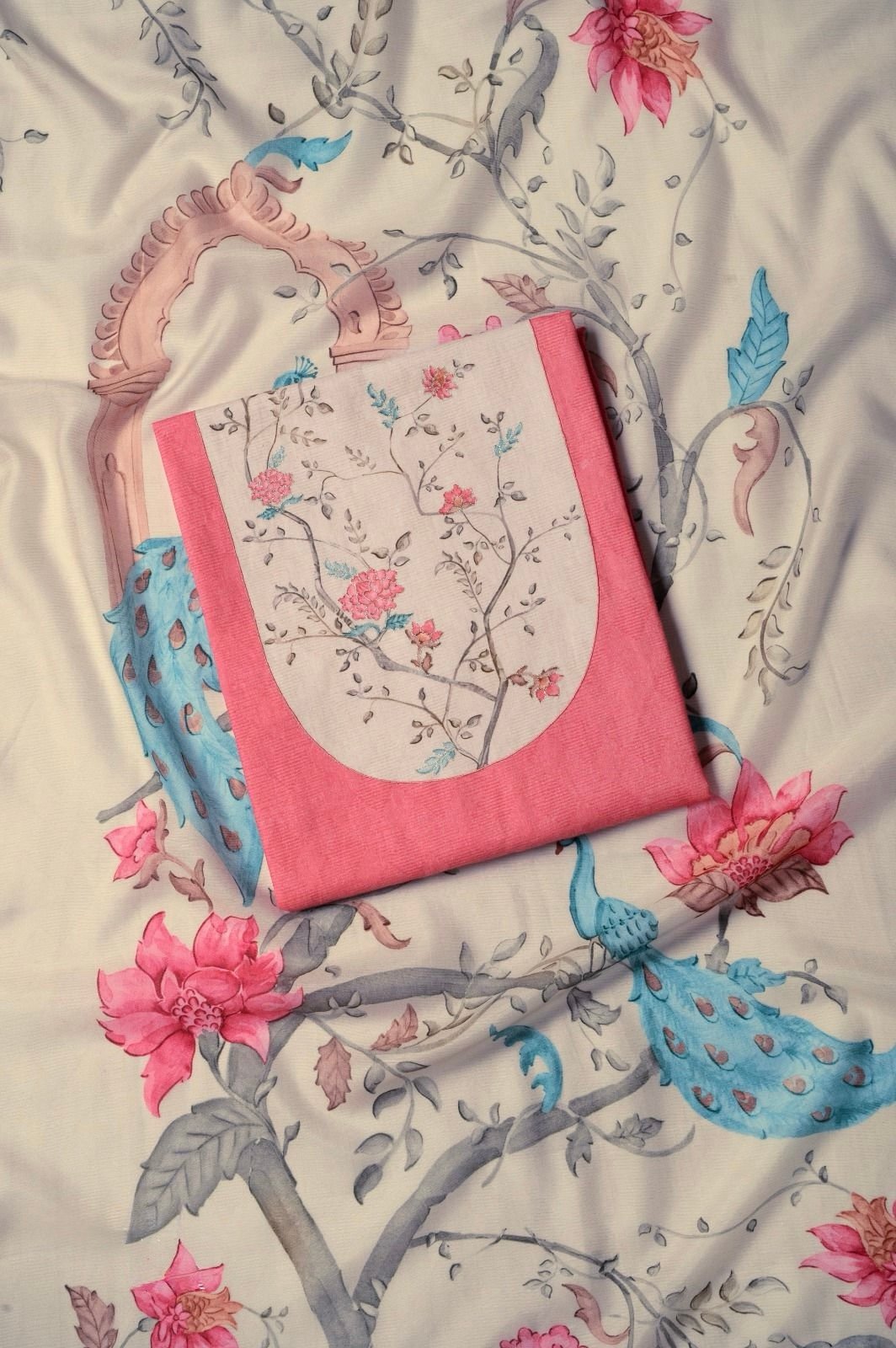 European Floral Inspired Lawn Cotton Salwars Salwars by Ikhtirah (Pink)