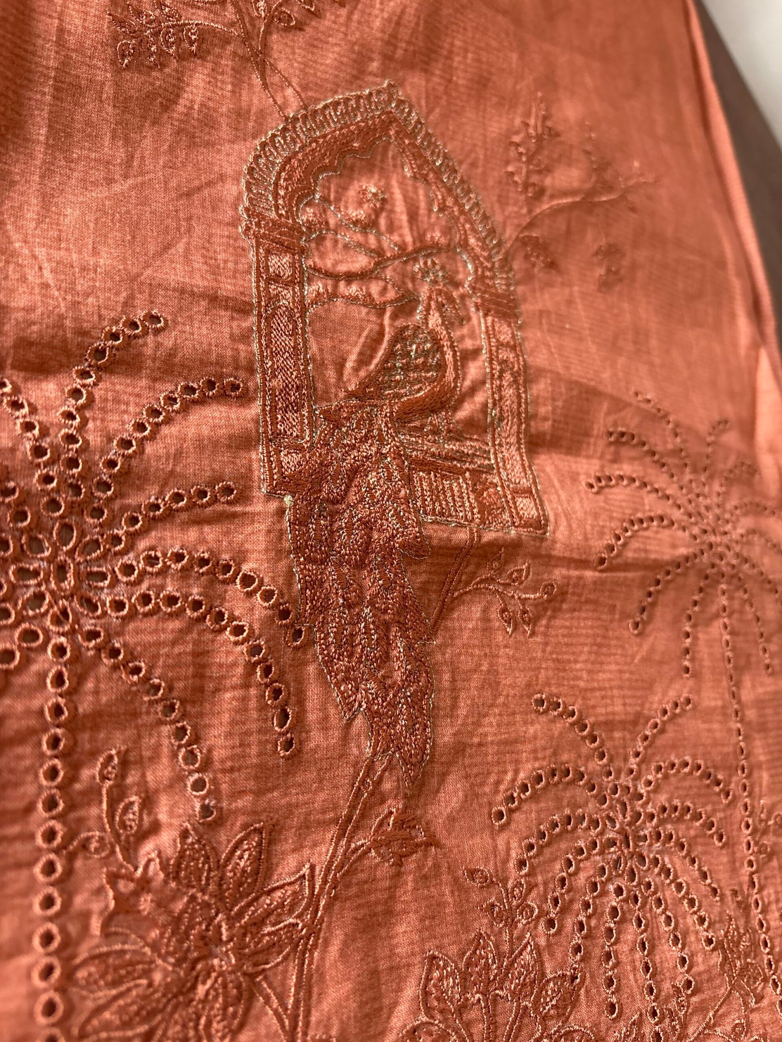 European Floral Inspired Lawn Cotton Salwars Salwars by Ikhtirah (Peach) - Image 3