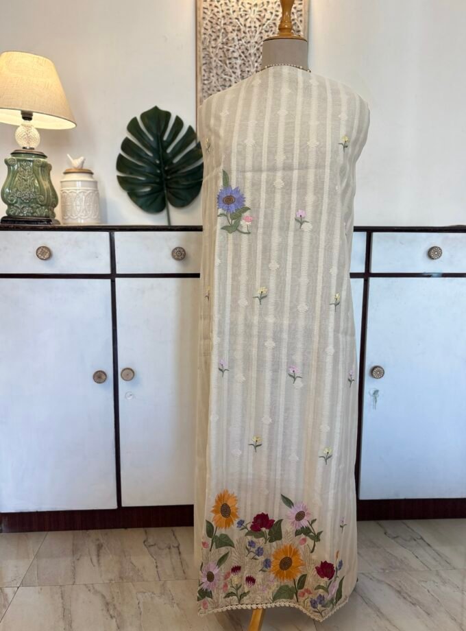 Embroidered Floral Pure Cotton Mul Salwar by Ikhtirah