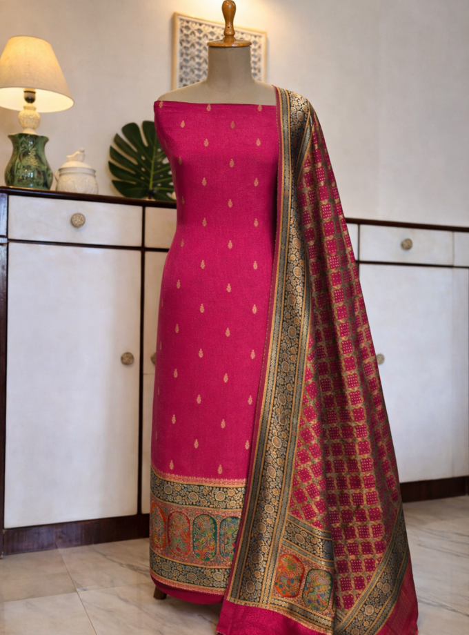 Meenakari Woven Habutai Silk Salwars by Ikhtirah