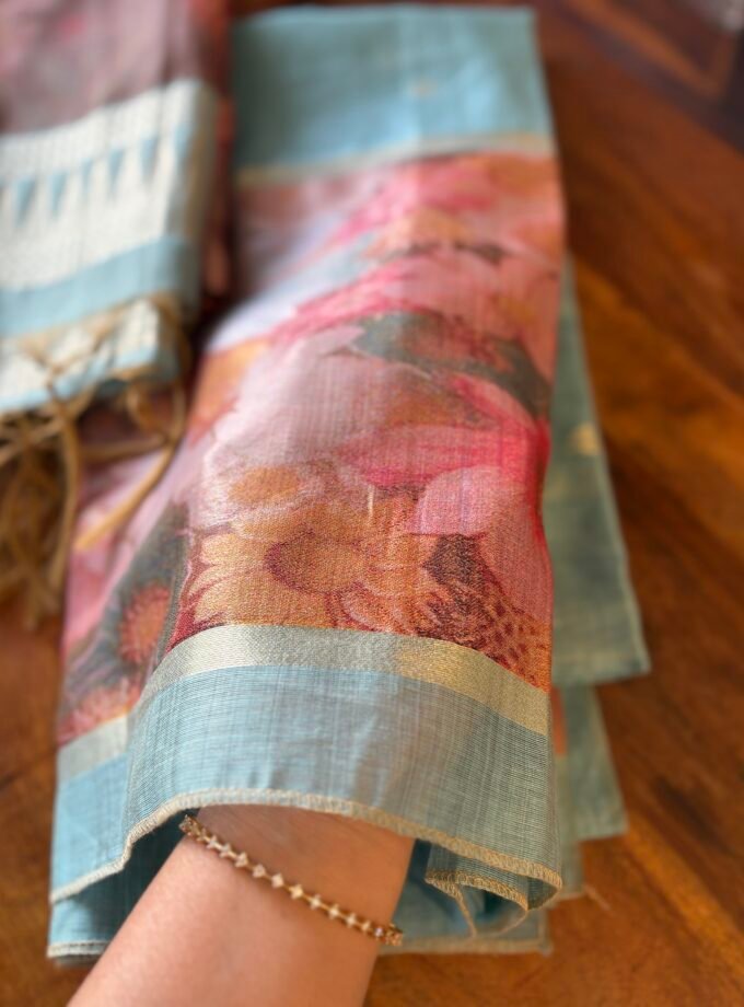 All over Woven (not printed) Pure Natural Fibre Chanderi Salwars by Ikhtirah