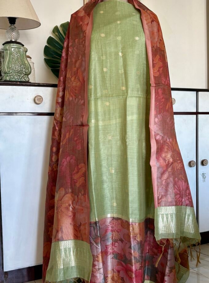 All over Woven (not printed) Pure Natural Fibre Chanderi Salwars by Ikhtirah