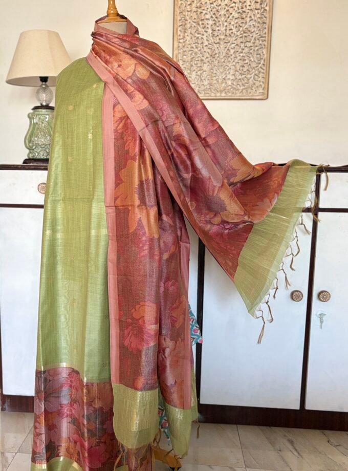 All over Woven (not printed) Pure Natural Fibre Chanderi Salwars by Ikhtirah