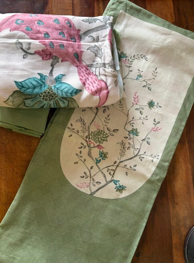 European Floral Inspired Lawn Cotton Salwars Salwars by Ikhtirah (Green)