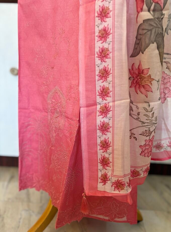 European Floral Inspired Lawn Cotton Salwars Salwars by Ikhtirah (Pink)