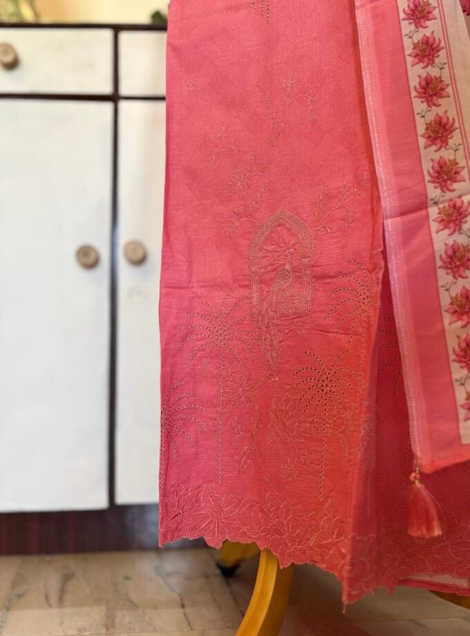 European Floral Inspired Lawn Cotton Salwars Salwars by Ikhtirah (Pink)