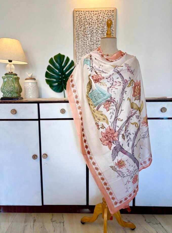 European Floral Inspired Lawn Cotton Salwars Salwars by Ikhtirah (Peach)