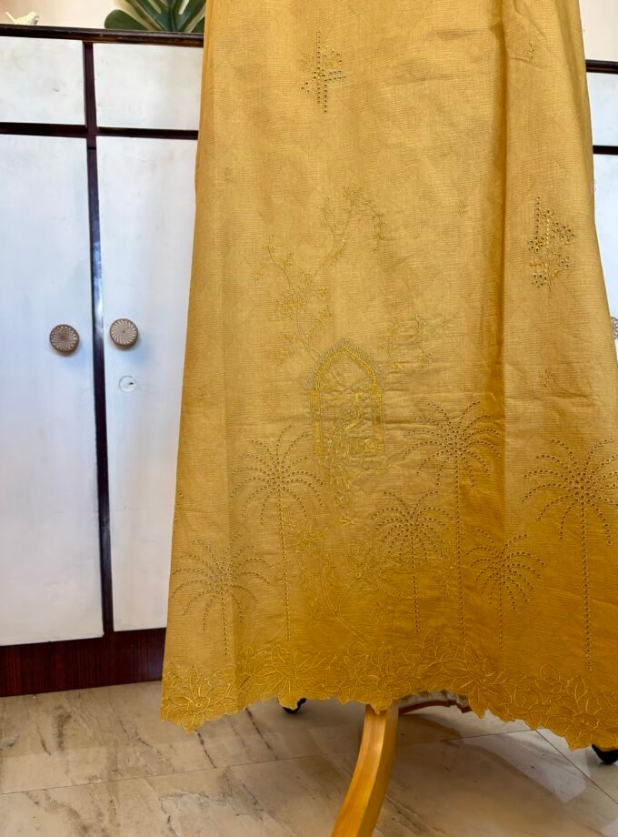 European Floral Inspired Lawn Cotton Salwars Salwars by Ikhtirah (Yellow)