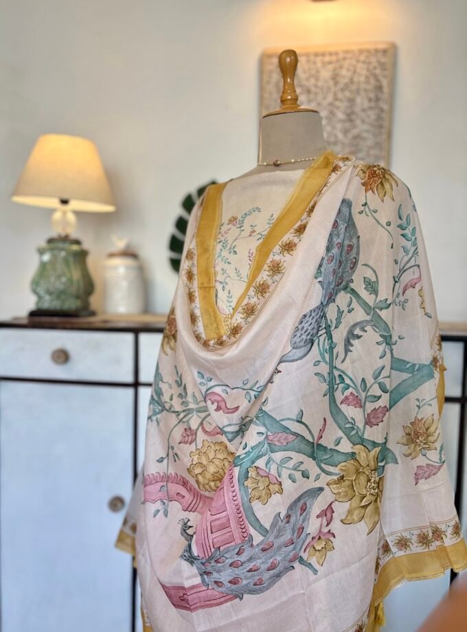 European Floral Inspired Lawn Cotton Salwars Salwars by Ikhtirah (Yellow)