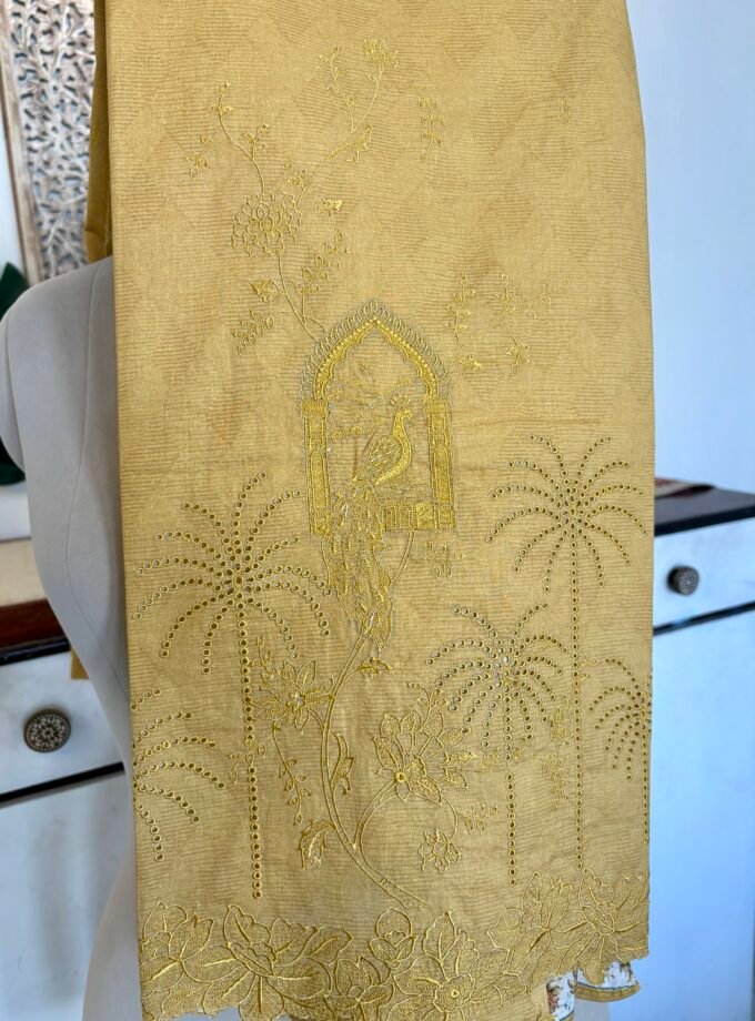 European Floral Inspired Lawn Cotton Salwars Salwars by Ikhtirah (Yellow)