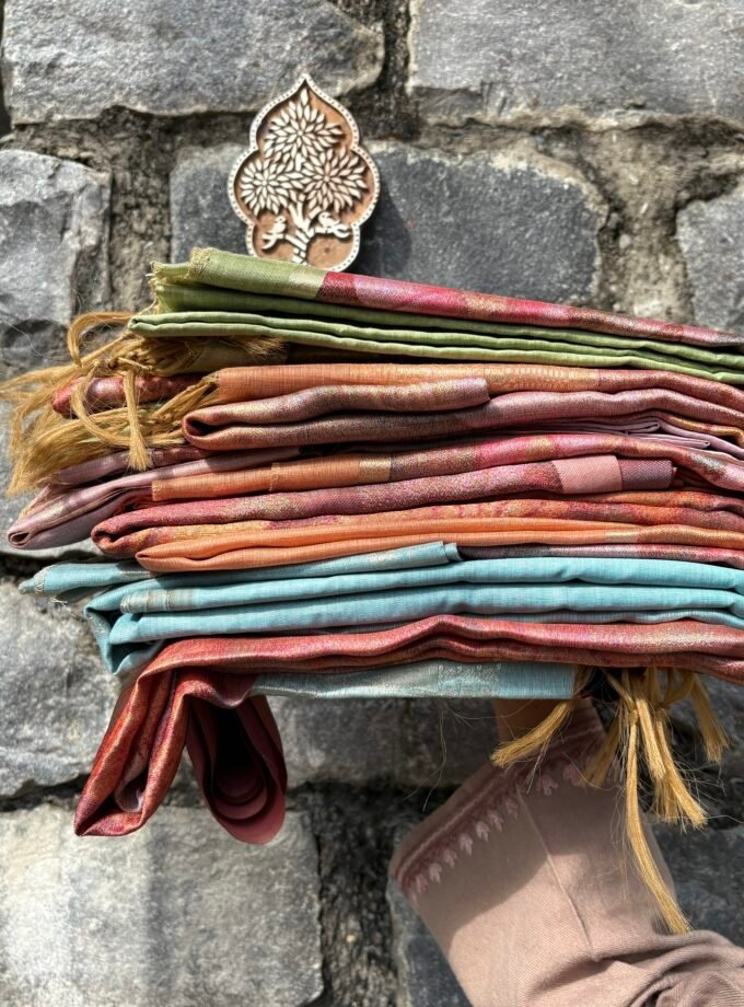 All over Woven (not printed) Pure Natural Fibre Chanderi Salwars by Ikhtirah