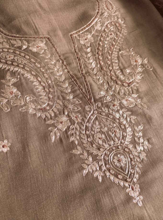 Embroidered Manual Pittan worked Muslin Silk Salwars by Ikhtirah