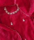Hand Katcha Gota Patti Worked Kota Doriya Salwars by Ikhtirah (Red)