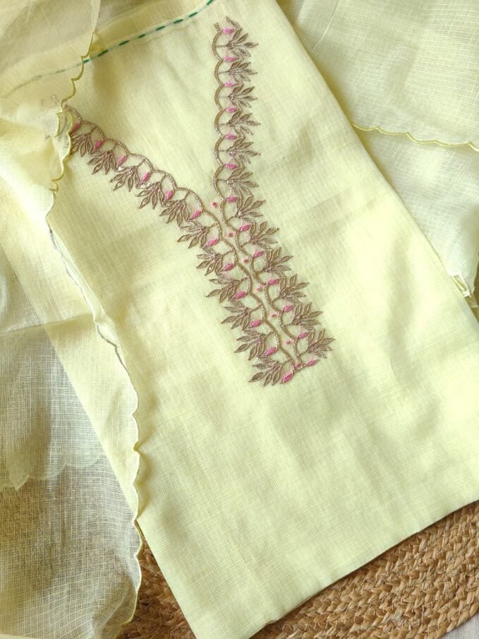 Gota patti Hand Worked Kota by Kota Salwars by Ikhtirah (lime yellow)
