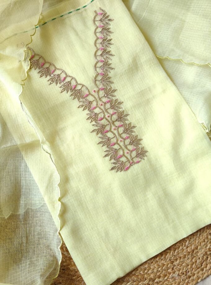 Gota patti Hand Worked Kota by Kota Salwars by Ikhtirah (lime yellow)