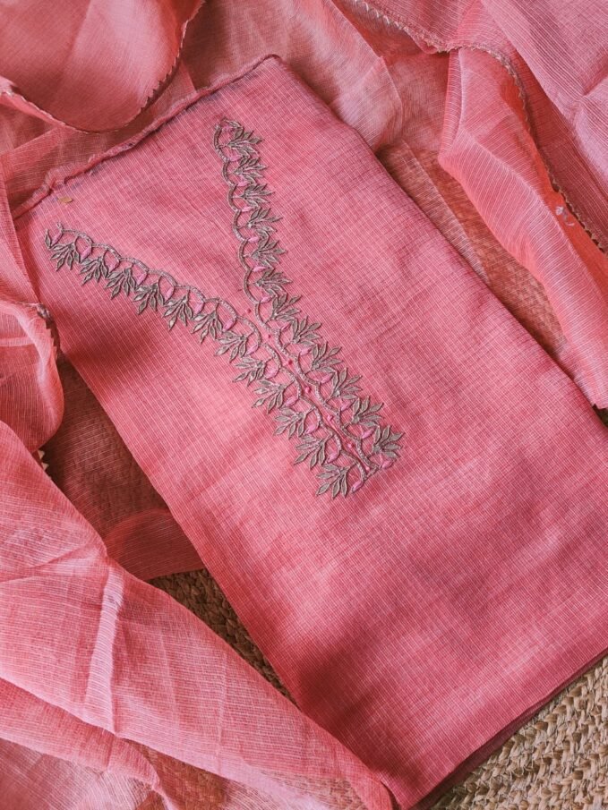 Gota patti Hand Worked Kota by Kota Salwars by Ikhtirah (Peachish)