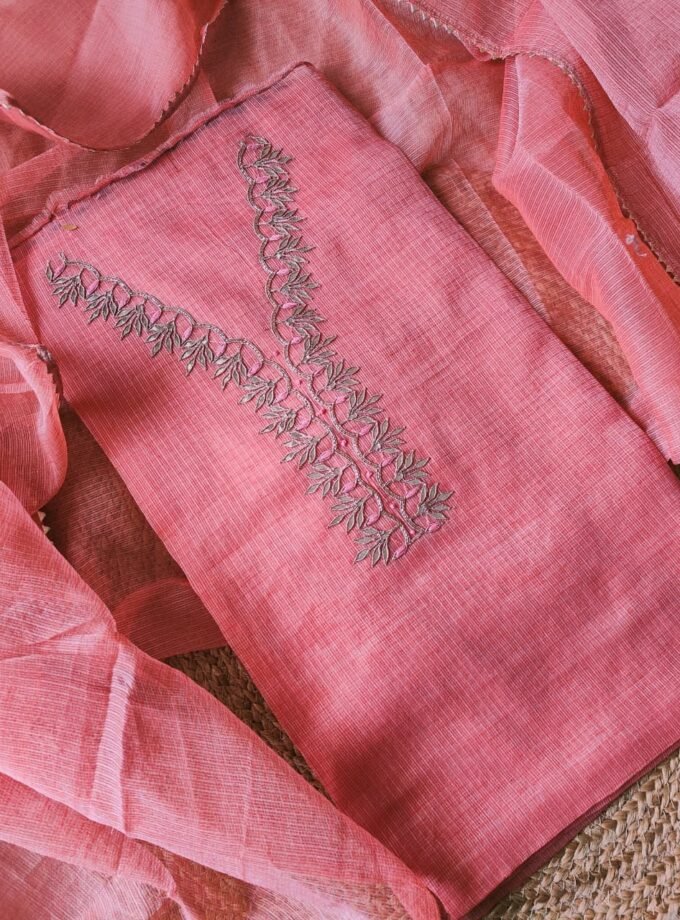 Gota patti Hand Worked Kota by Kota Salwars by Ikhtirah (Peachish)