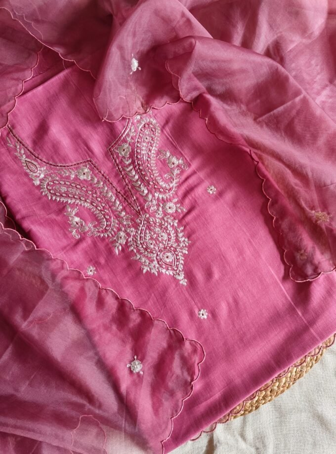 Embroidered Manual Pittan worked Muslin Silk Salwars by Ikhtirah