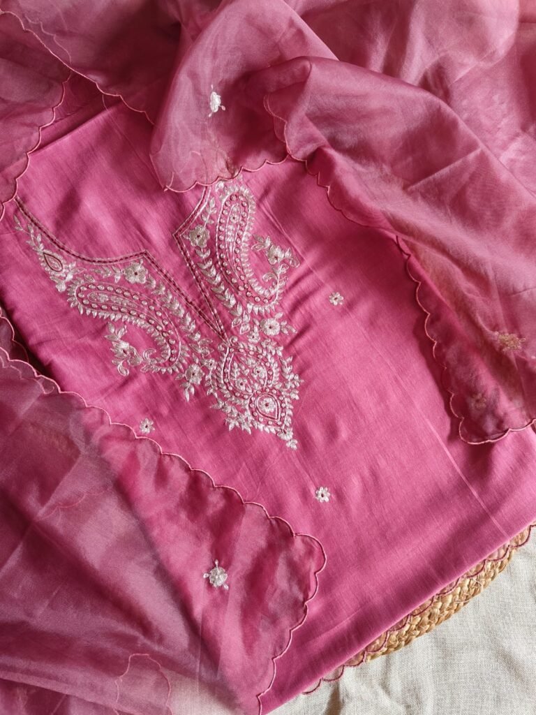 Embroidered Manual Pittan worked Muslin Silk Salwars by Ikhtirah