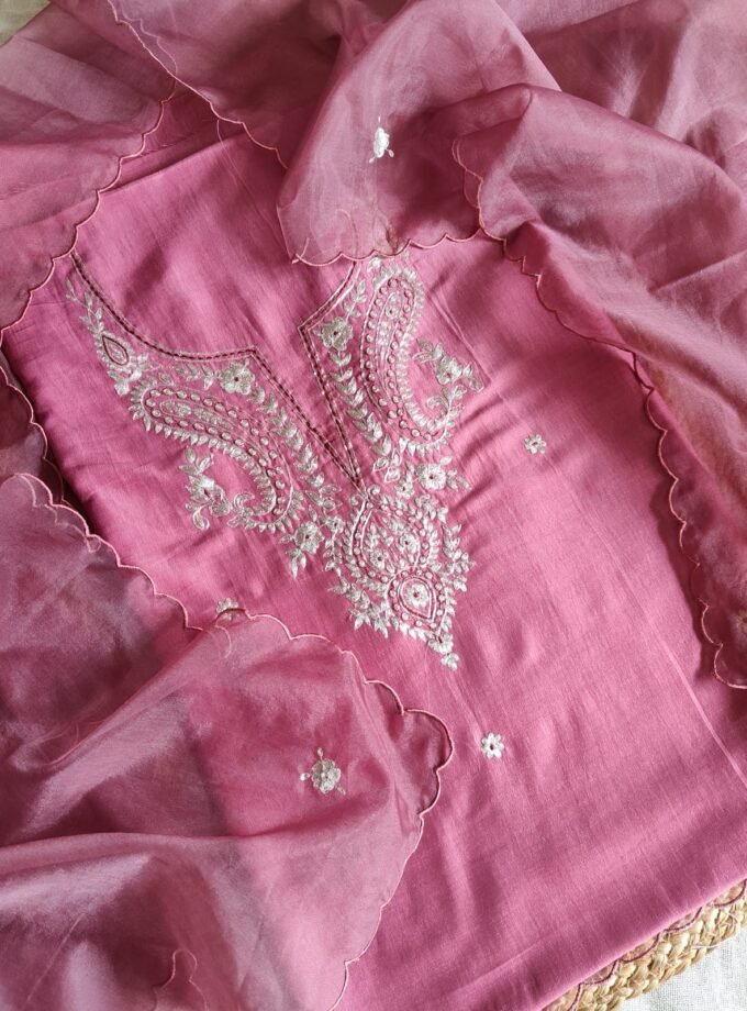 Embroidered Manual Pittan worked Muslin Silk Salwars by Ikhtirah