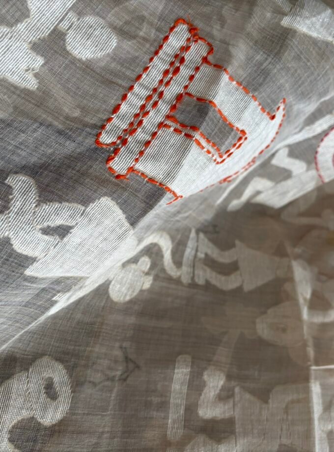 Hand Embroidered Chanderi Cotton Jamdaani Salwars by Ikhtirah